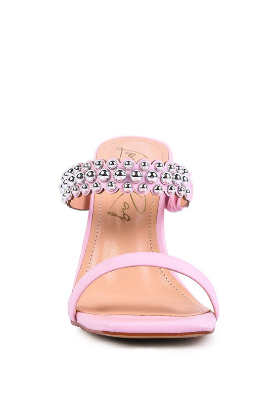 Bandy Stieletto Heel Metal Stud Sandals - Undeniably LUXE