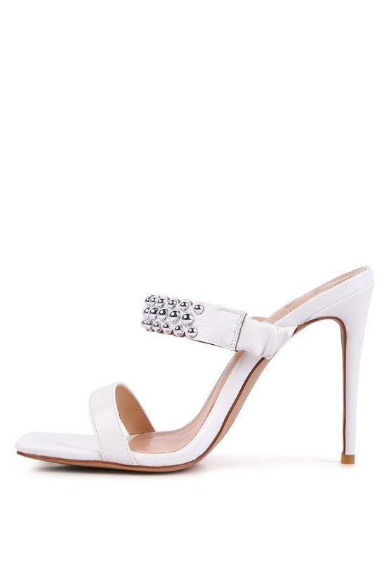 Bandy Stieletto Heel Metal Stud Sandals - Undeniably LUXE