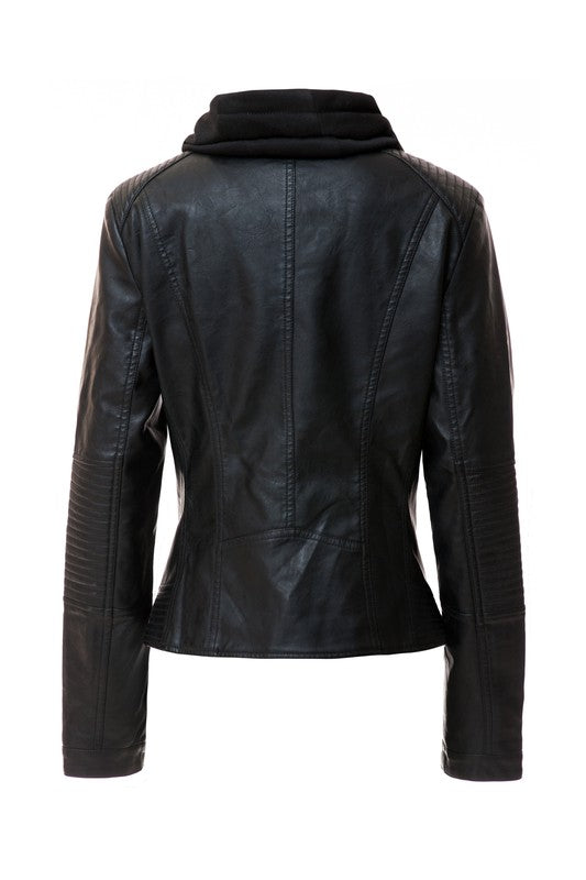 Hooded Leather Jacket - Undeniably LUXE