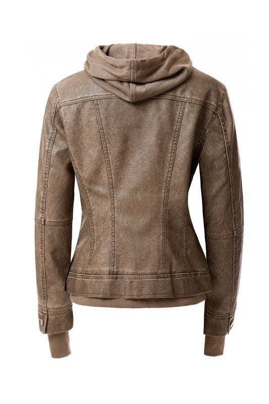 Hooded Leather Jacket - Undeniably LUXE