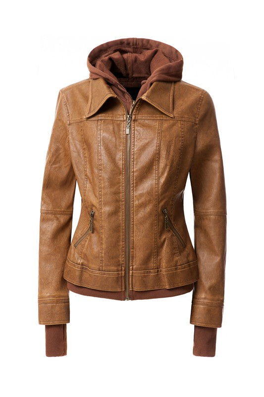 Hooded Leather Jacket - Undeniably LUXE