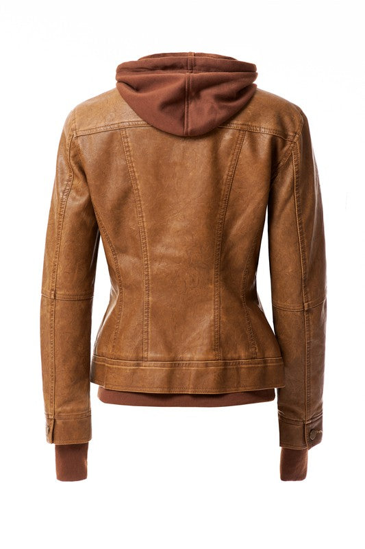 Hooded Leather Jacket - Undeniably LUXE