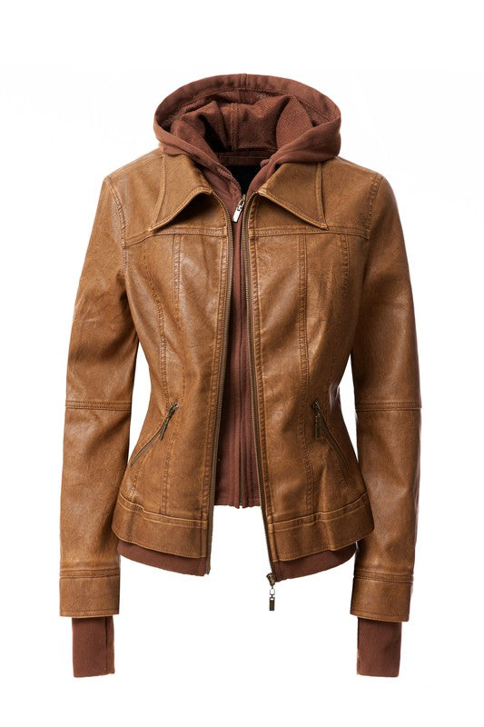 Hooded Leather Jacket - Undeniably LUXE