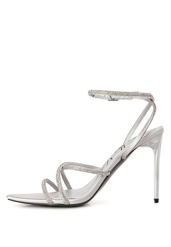 Dare Me Rhinestone Embellished Stiletto Sandals - Undeniably LUXE