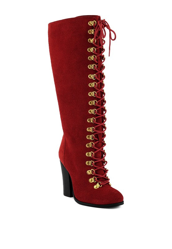 Vintage Charm High-Heeled Calf Boot