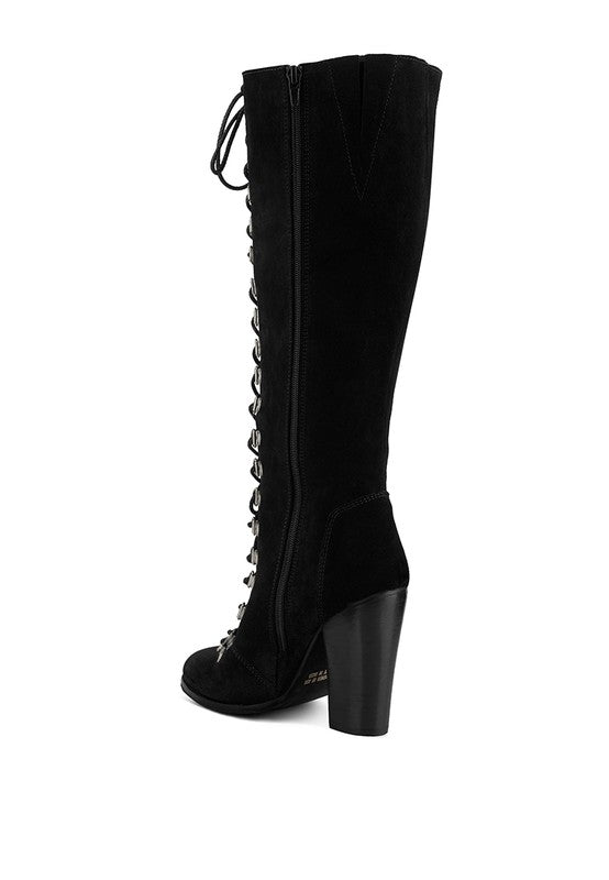 Vintage Charm High-Heeled Calf Boot