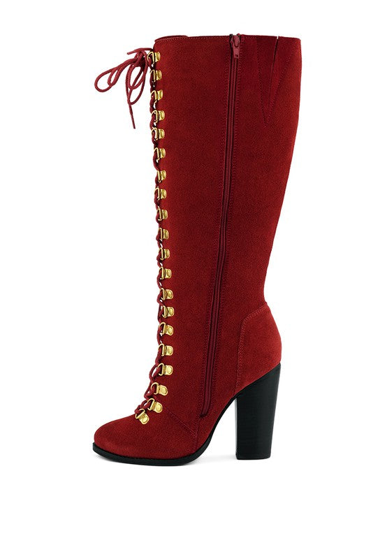 Vintage Charm High-Heeled Calf Boot