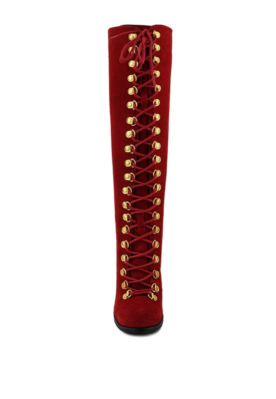 Vintage Charm High-Heeled Calf Boot