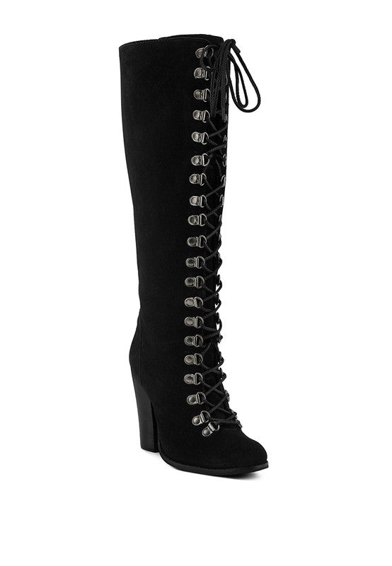 Vintage Charm High-Heeled Calf Boot