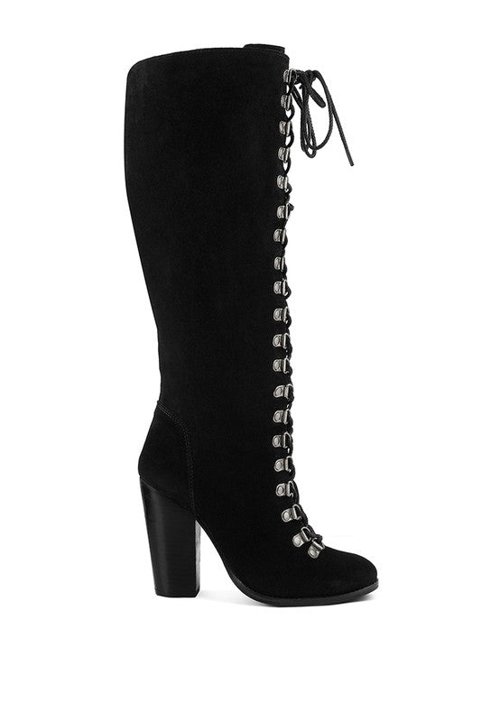 Vintage Charm High-Heeled Calf Boot