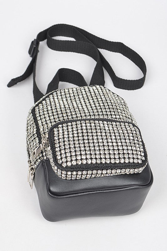 Sparkling Convertible Mini Backpack with Rhinestones