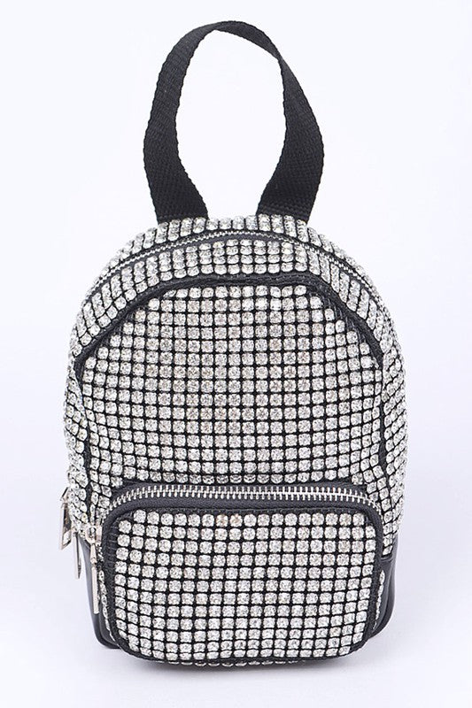 Sparkling Convertible Mini Backpack with Rhinestones