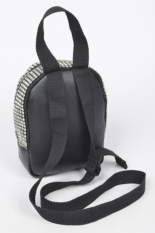 Sparkling Convertible Mini Backpack with Rhinestones