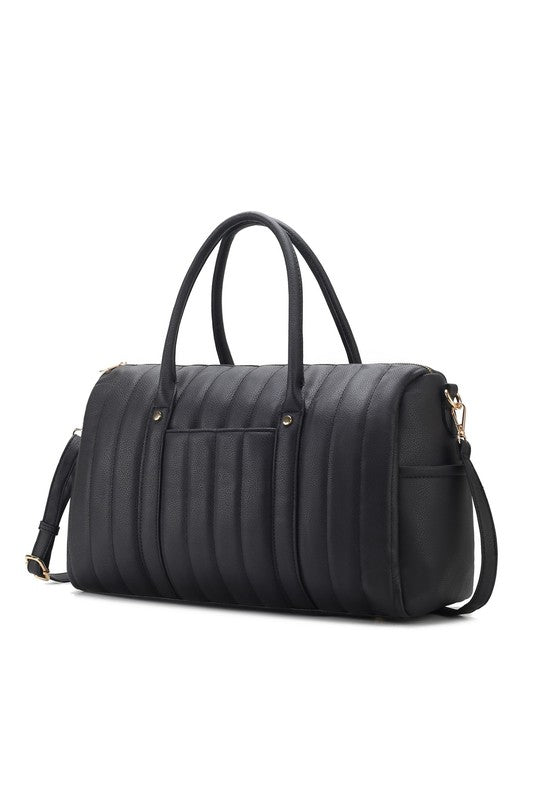 Chic Luana Vegan Leather Quilted Duffle Bag