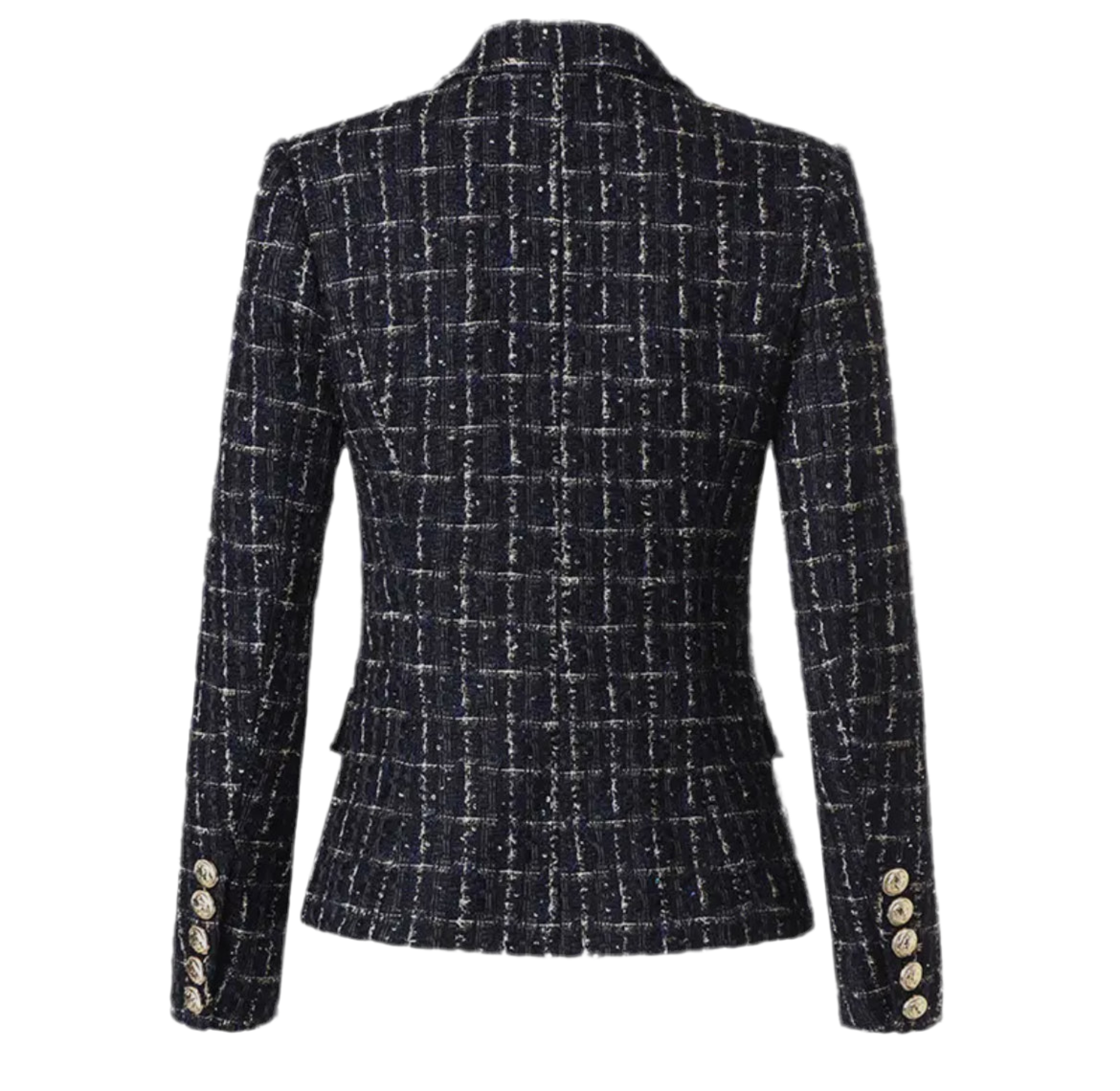 Chic Black Tweed Blazer