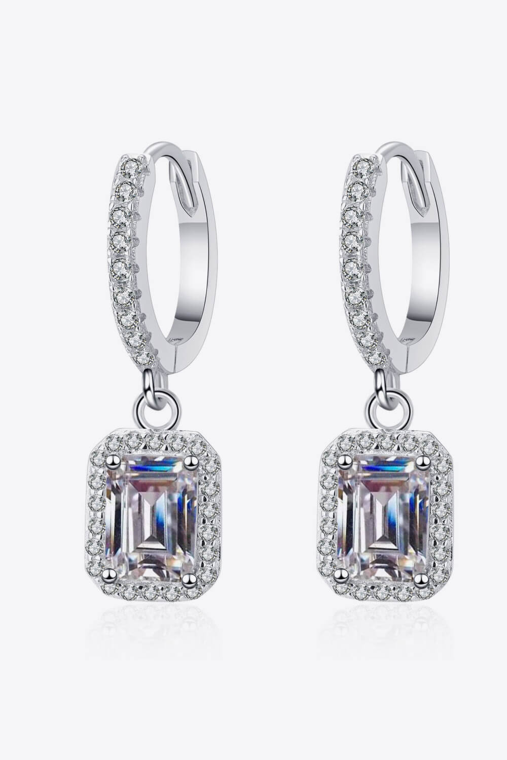 Moissanite Silver Drop Earrings