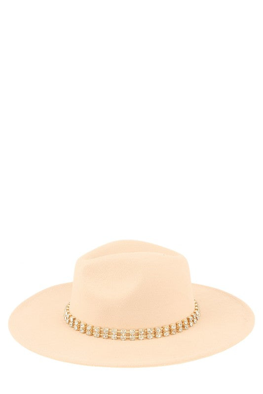 Rhinestone Accent Fedora Hat - Undeniably LUXE