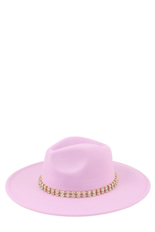 Rhinestone Accent Fedora Hat - Undeniably LUXE