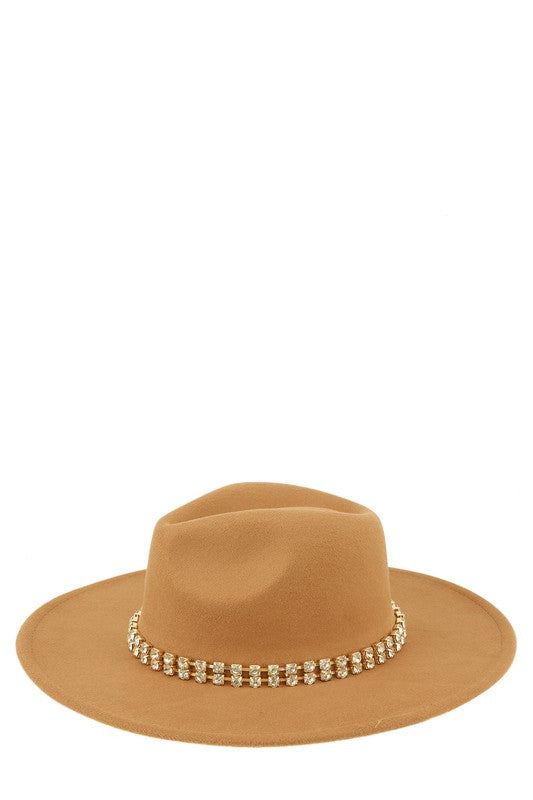 Rhinestone Accent Fedora Hat - Undeniably LUXE