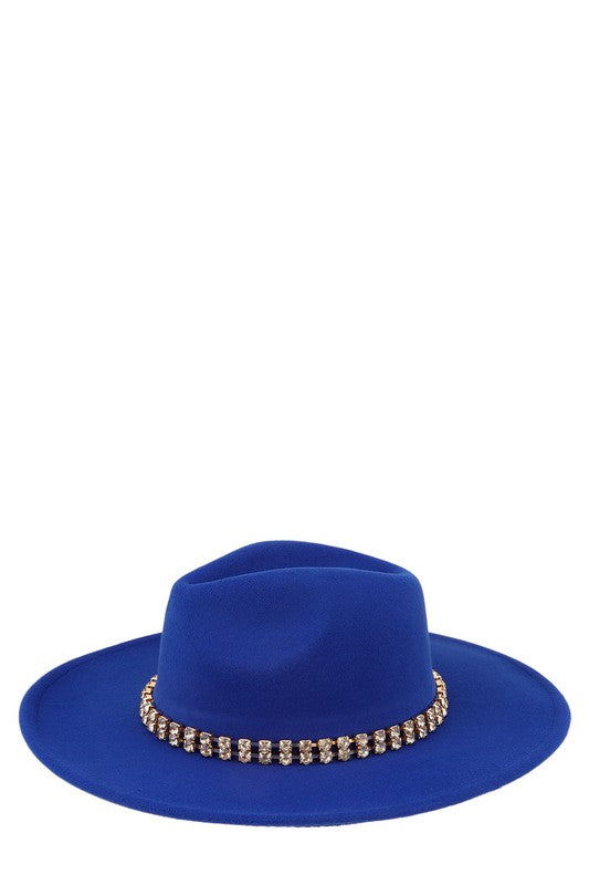 Rhinestone Accent Fedora Hat - Undeniably LUXE