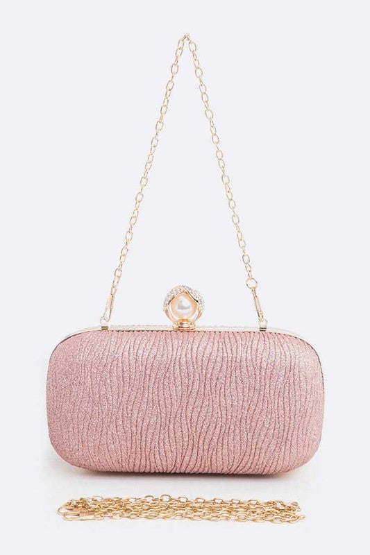 Crystal Flower Statement Satin Heart Shape Clutch - Undeniably LUXE