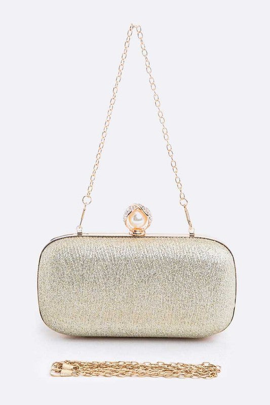 Crystal Flower Statement Satin Heart Shape Clutch - Undeniably LUXE