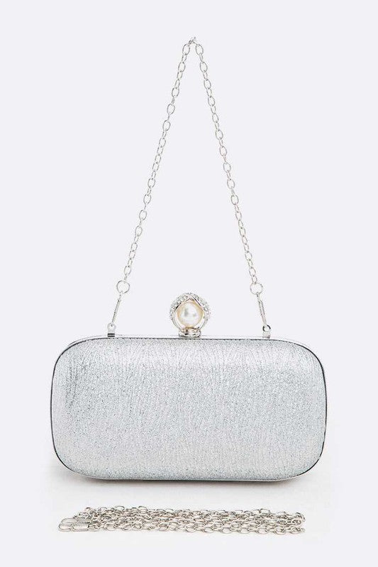 Crystal Flower Statement Satin Heart Shape Clutch - Undeniably LUXE