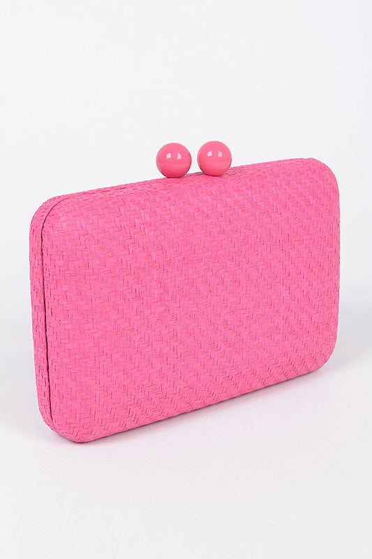 Faux Straw Iconic Box Clutch - Undeniably LUXE
