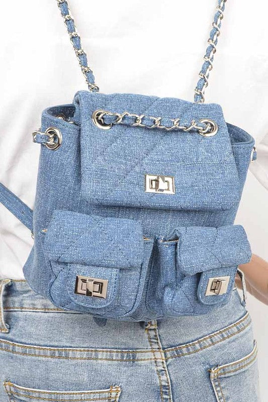 Denim Fashion Backpack - Undeniably LUXE