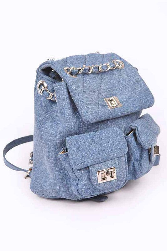 Denim Fashion Backpack - Undeniably LUXE