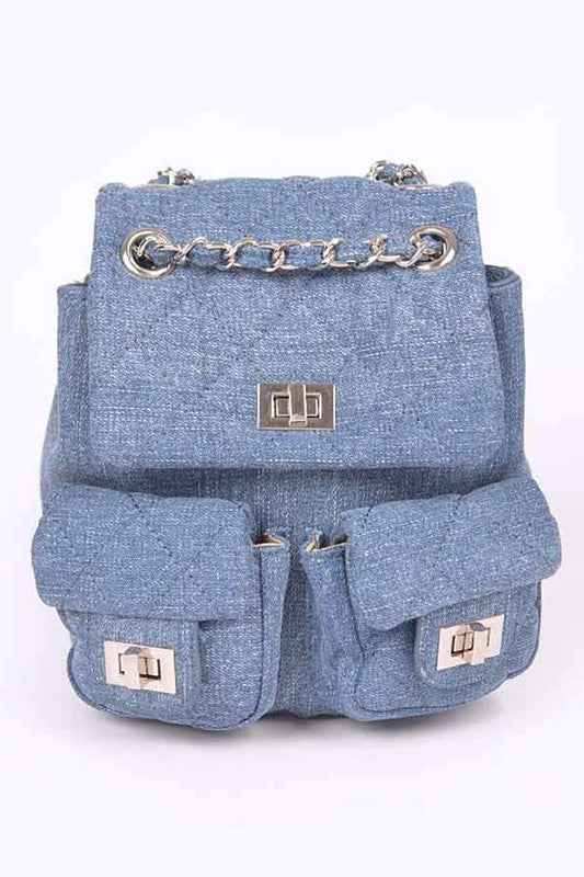 Denim Fashion Backpack - Undeniably LUXE