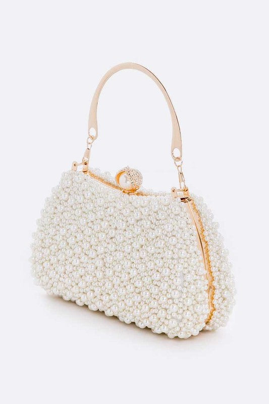 Pearl Embellishment Double Sided Statement Clutch - Undeniably LUXE