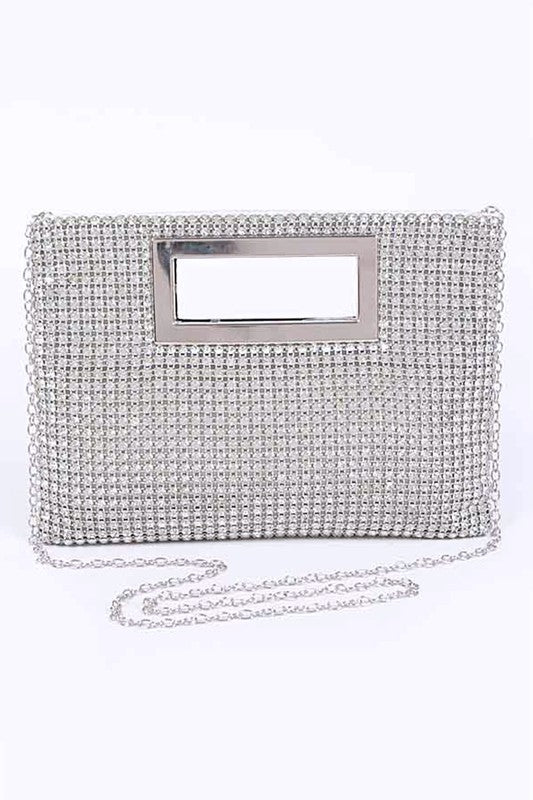 Rhinestone Top Handle Convertible Clutch Bag - Undeniably LUXE