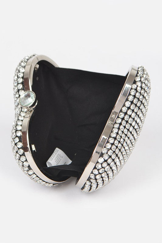 Rhinestone Heart Shape Box Clutch - Undeniably LUXE