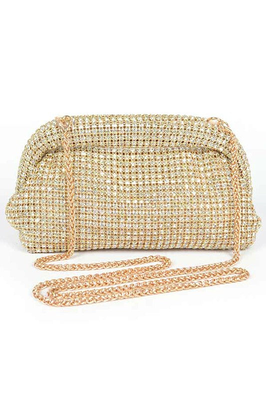 Oversize Rhinestone Convertible Soft Clutch Bag - Undeniably LUXE