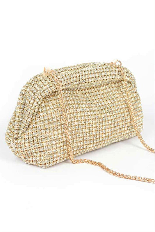 Oversize Rhinestone Convertible Soft Clutch Bag - Undeniably LUXE