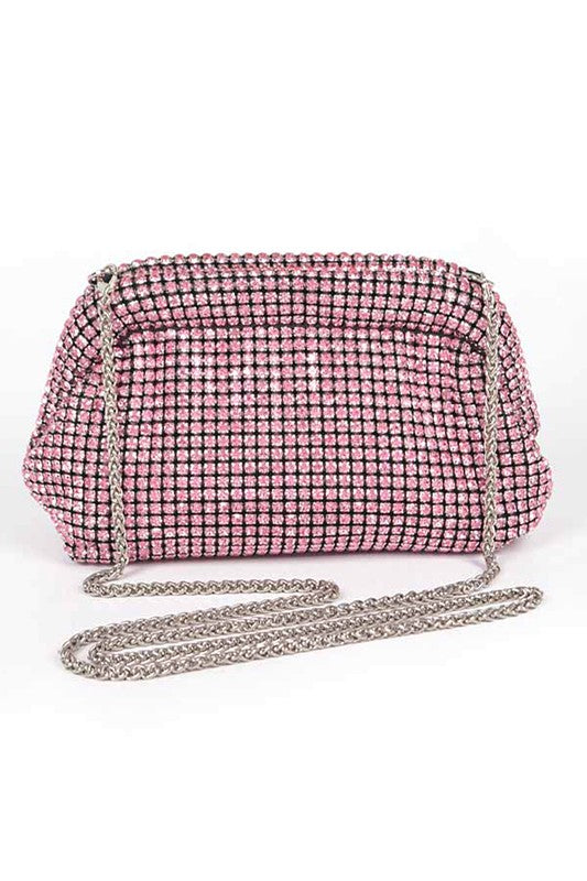 Oversize Rhinestone Convertible Soft Clutch Bag - Undeniably LUXE