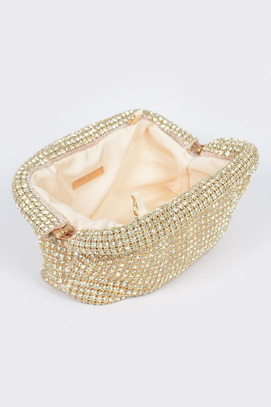 Oversize Rhinestone Convertible Soft Clutch Bag - Undeniably LUXE