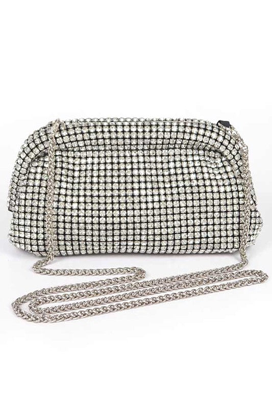 Oversize Rhinestone Convertible Soft Clutch Bag - Undeniably LUXE