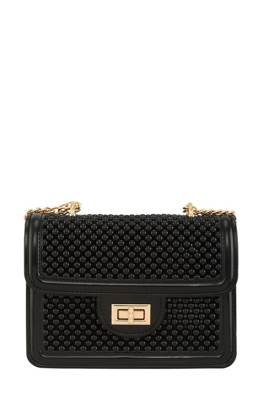 Metal Square Buckle Crossbody Chain Jelly Bag - Undeniably LUXE