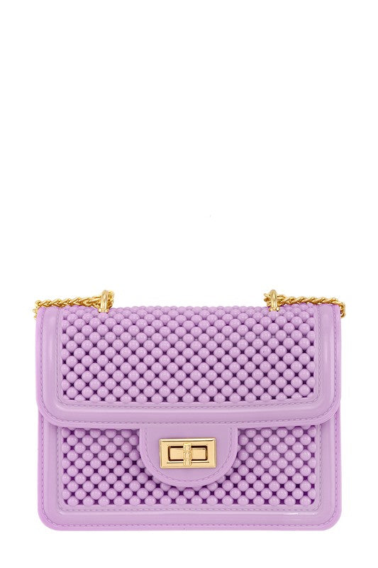 Metal Square Buckle Crossbody Chain Jelly Bag - Undeniably LUXE