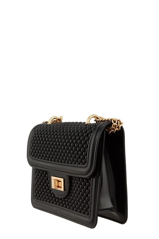 Metal Square Buckle Crossbody Chain Jelly Bag - Undeniably LUXE