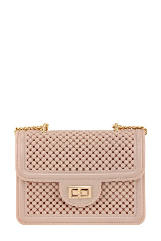 Metal Square Buckle Crossbody Chain Jelly Bag - Undeniably LUXE