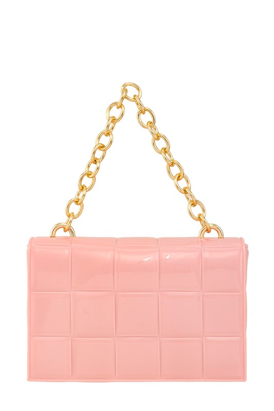 Square Shaped Chain Crossbody Jelly Bag - Undeniably LUXE