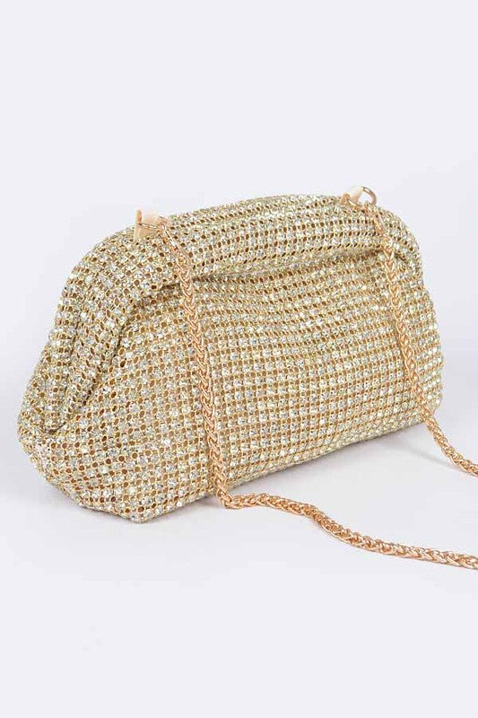 Oversize Rhinestone Convertible Soft Clutch Bag - Undeniably LUXE