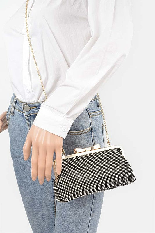 Mesh Rhinestone Soft Evening Clutch Bag - Undeniably LUXE