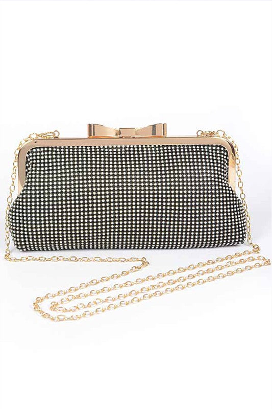 Mesh Rhinestone Soft Evening Clutch Bag - Undeniably LUXE