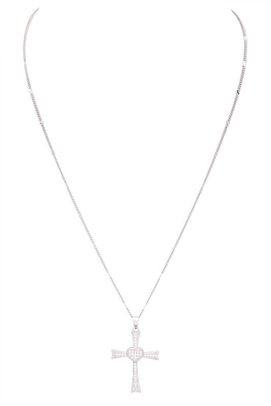 Micro Pave CZ Cross Pendant  Necklace - Undeniably LUXE