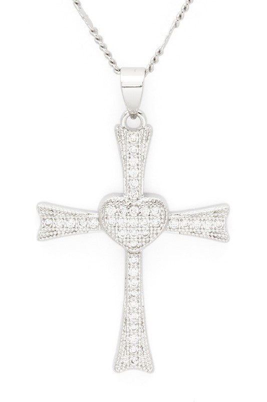 Micro Pave CZ Cross Pendant  Necklace - Undeniably LUXE