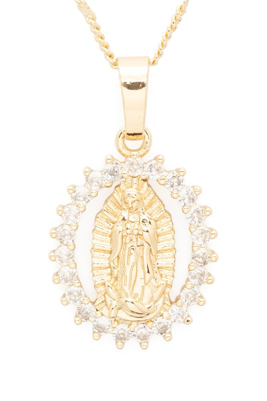 Saint Mary CZ Pendant Necklace - Undeniably LUXE